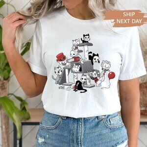 Halloween Horror Cat T-Shirt, Funny Halloween Tee Shirt, Halloween Cat Shirt